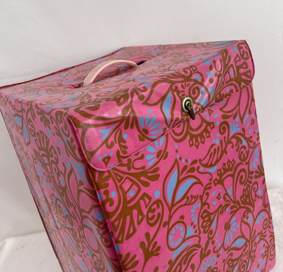 Vintage 1960s 60s Pink Psychedelic Wig Box Case - image 5