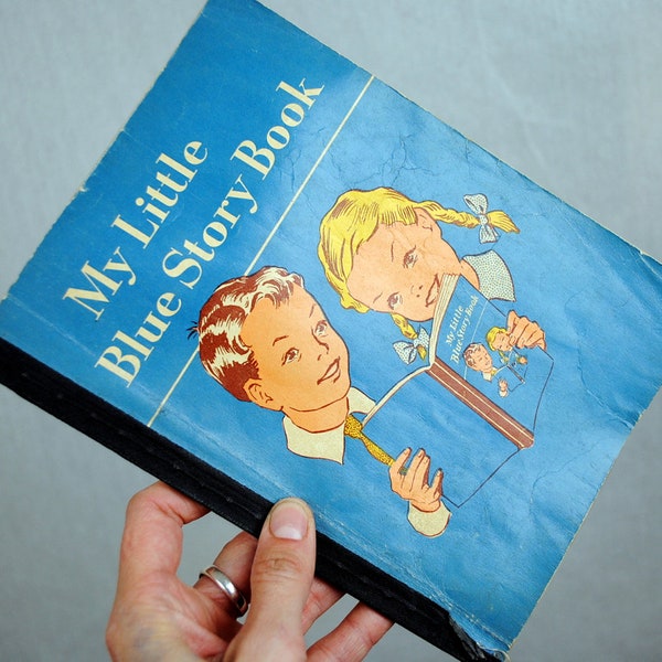 My Little Blue Story Book - Vintage 1948 Children's School Reader - Dick & Jane Style