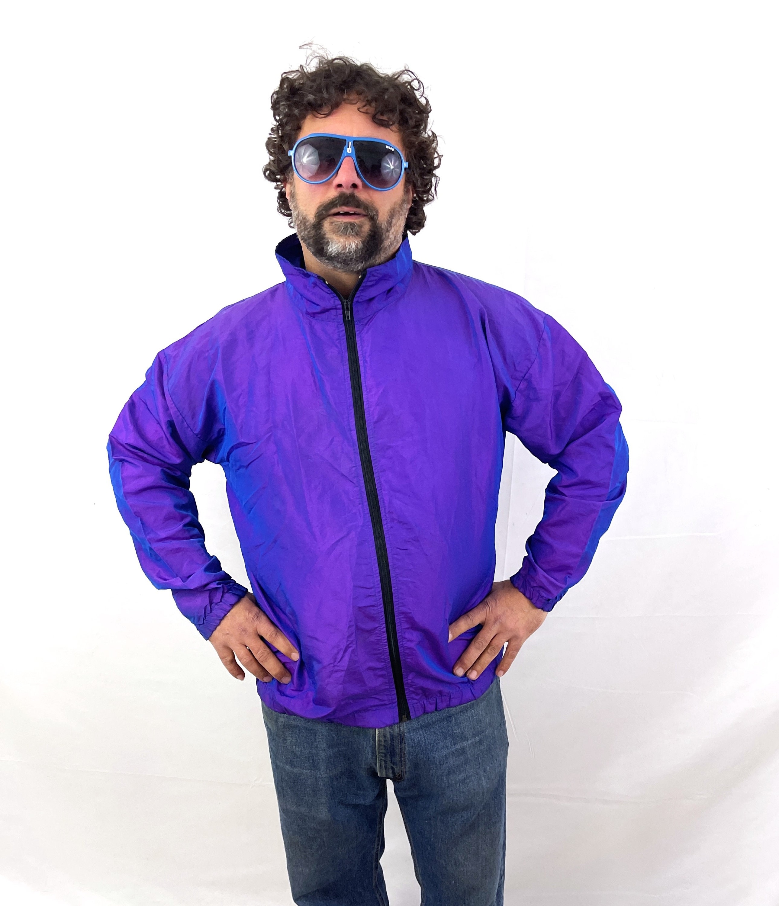 Vintage 90s 1990s Iridescent Purple Jacket Windbreaker