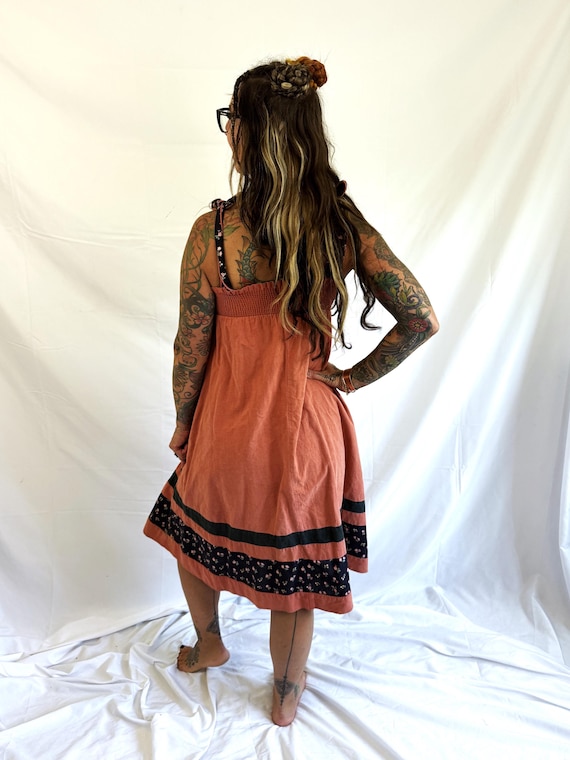 Vintage 1970s 70s Hippie Patchwork Flower Floral … - image 5