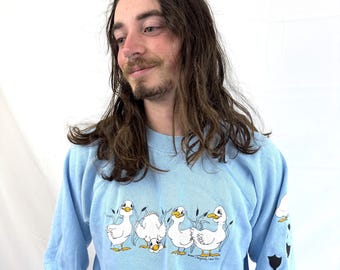 トップス 80's vintage duck comical sweat Vintage 80s 1980s Funny Duck Cartoon Sweatshirt - Etsy