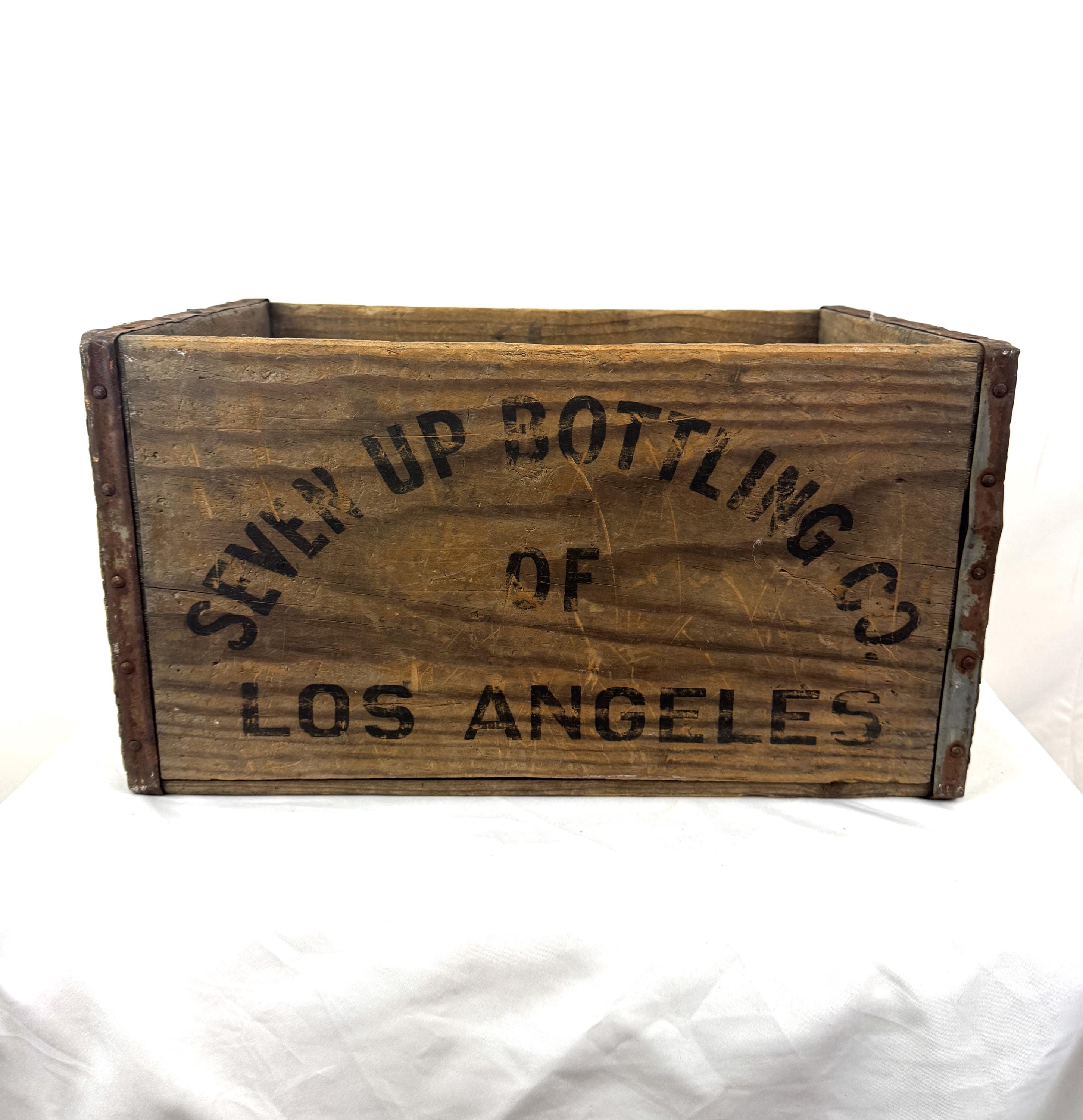 Vintage 1950s 50s 7-up Soda Wood Wooden Tray Display Box Crate