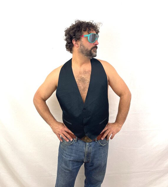 Vintage Men's Tuxedo Black Vest - After Six - image 3