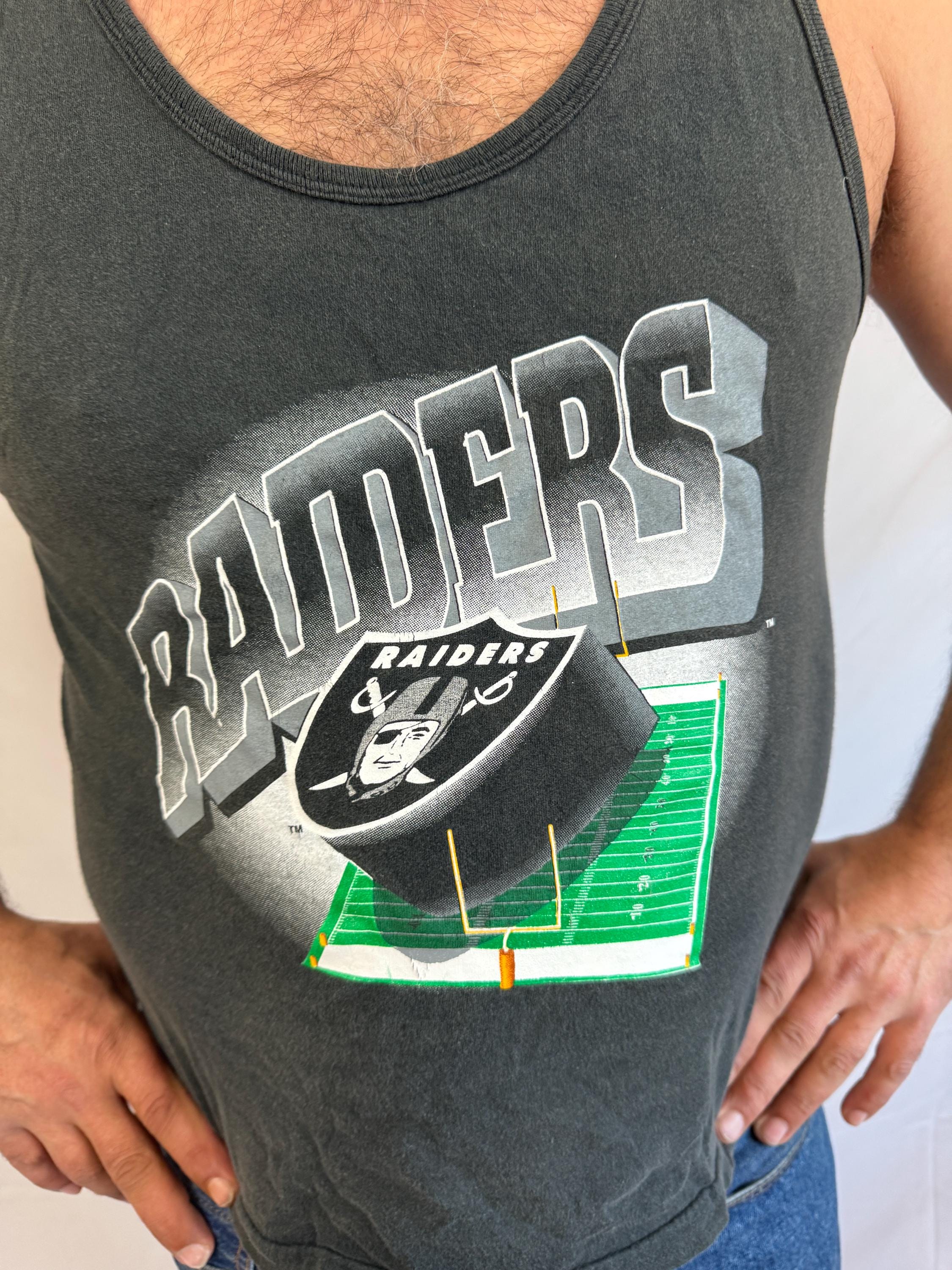 Vintage 1980s 80s Los Angeles LA Raiders NFL 1990s 90s Black Tank 