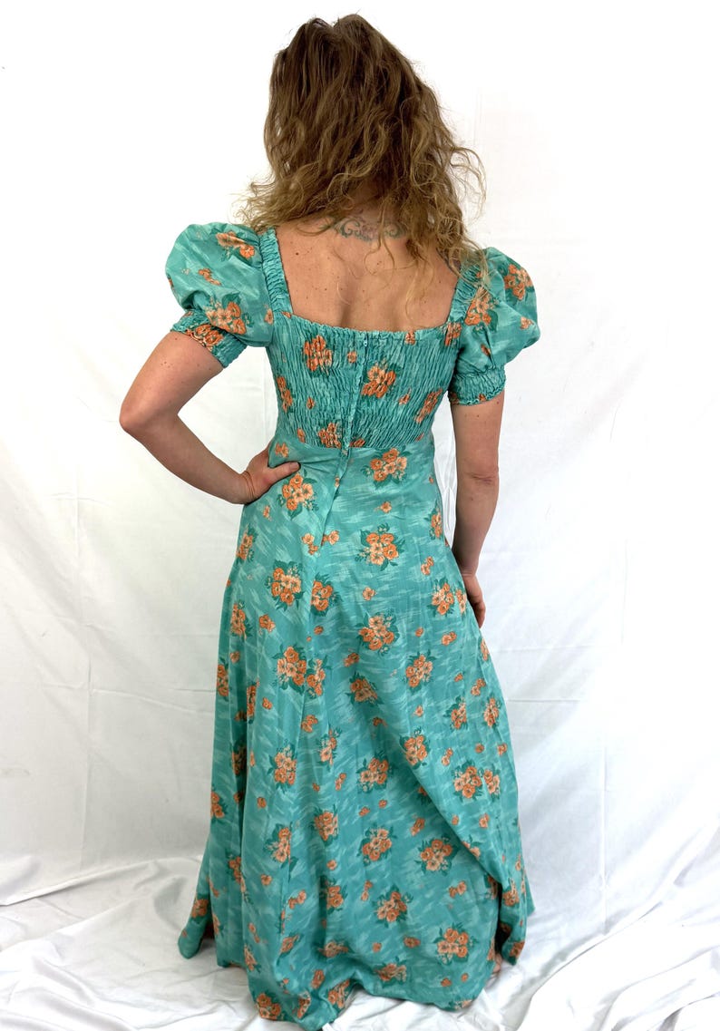 Vintage 1970s 70s Hawaiian Style Floral Ruched Empire Maxi Dress - Etsy
