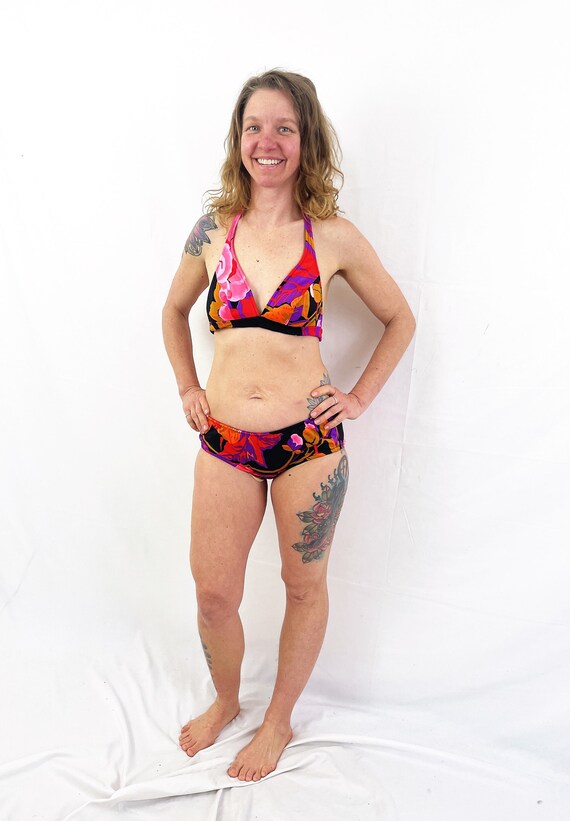 80's Bikini Two Piece Swimsuit 90s Bathing Suit Purpl… Gem