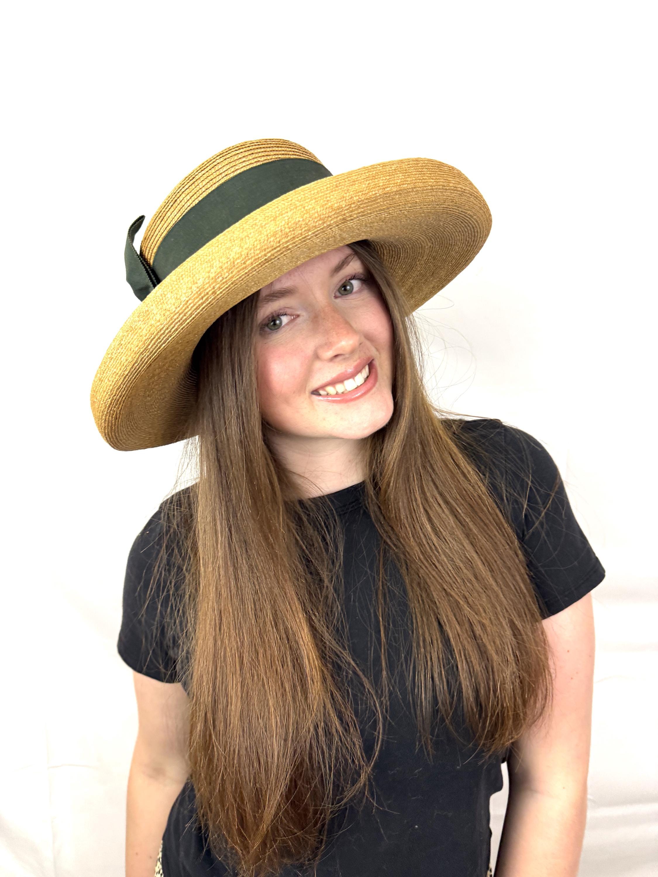 Vintage 1980s TRACEY TOOKER Straw Wide Trim Hat - Etsy