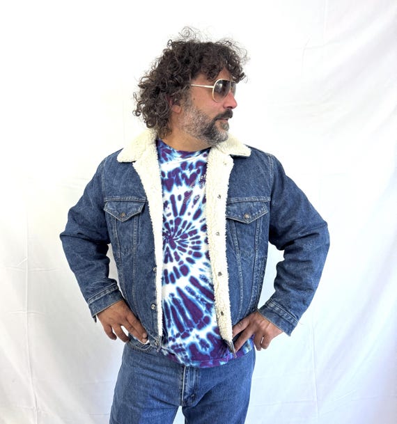 Vintage 1980s 80s Levis Denim Winter Sherpa Trucker Red Tab