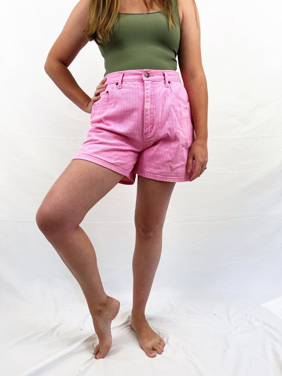 Vintage 80s Pink Striped Bill Blass Shorts - image 2