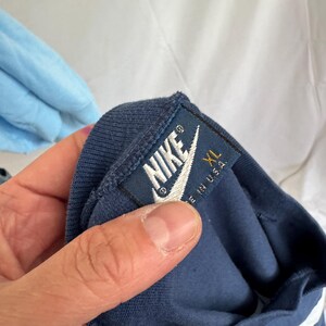 Vintage 1980-tals Nike Mesh blå t-shirt med ringmärke bild 7