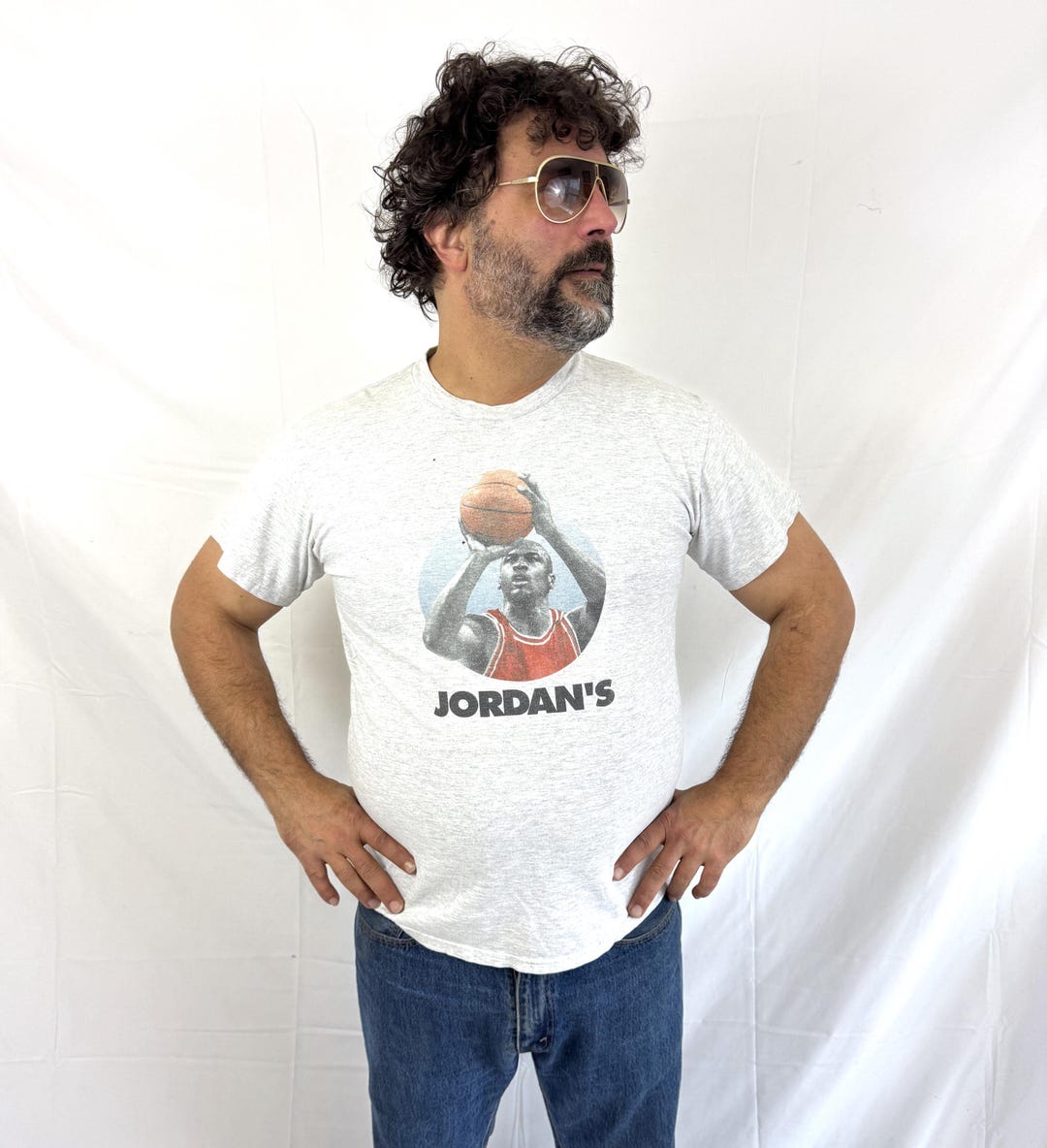 RARE Vintage 1990s 90s Nike Jordan's Back Gray Tag Tee Shirt