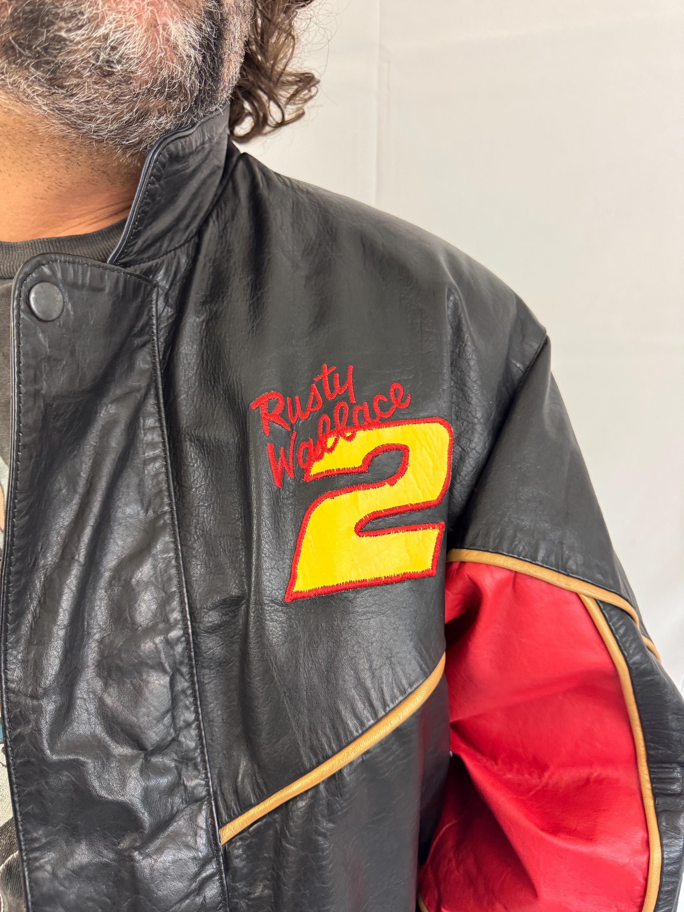 Vintage 90s RARE Leather Jacket Miller Racing Coat - Speed Zone