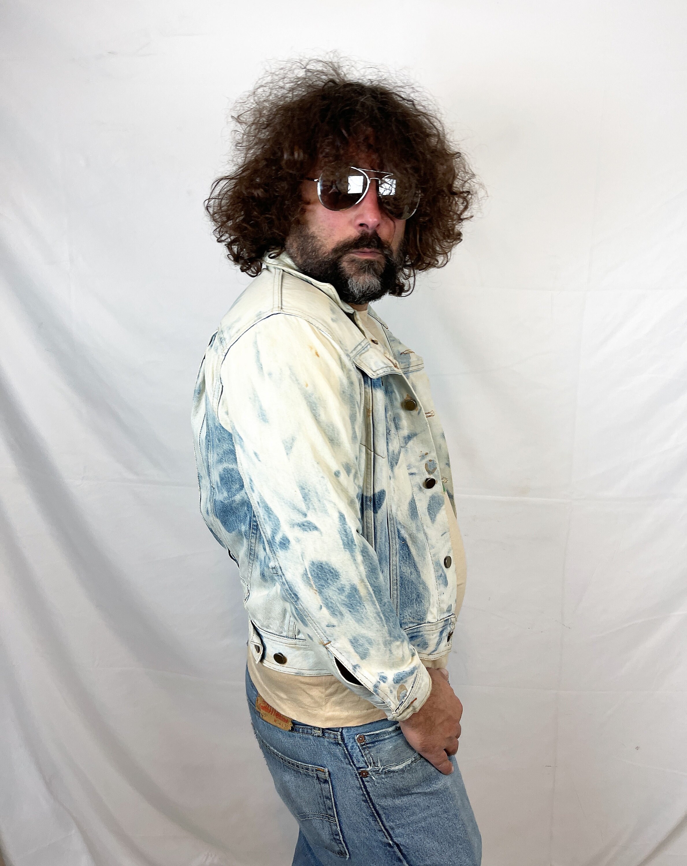 Vintage Distressed Acid Wash Denim Jacket - Sergio Valente