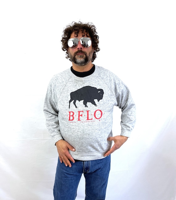 Vintage 80s 1980s Gray B.F.L.O. Buffalo 1987 Sweat