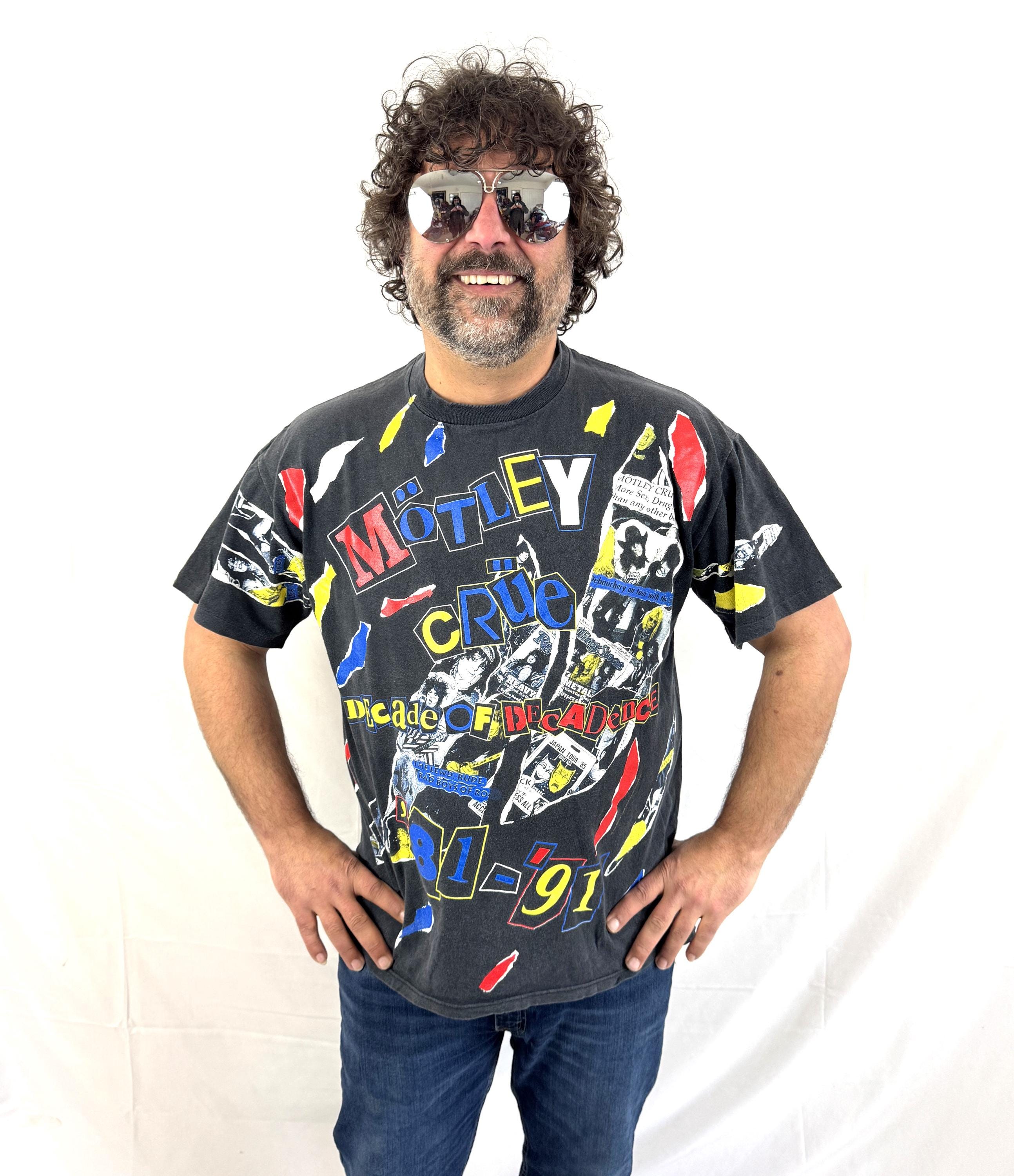 Vintage Vtg 1990s 90s Motley Crue 1991 AOP All Over Print Decade