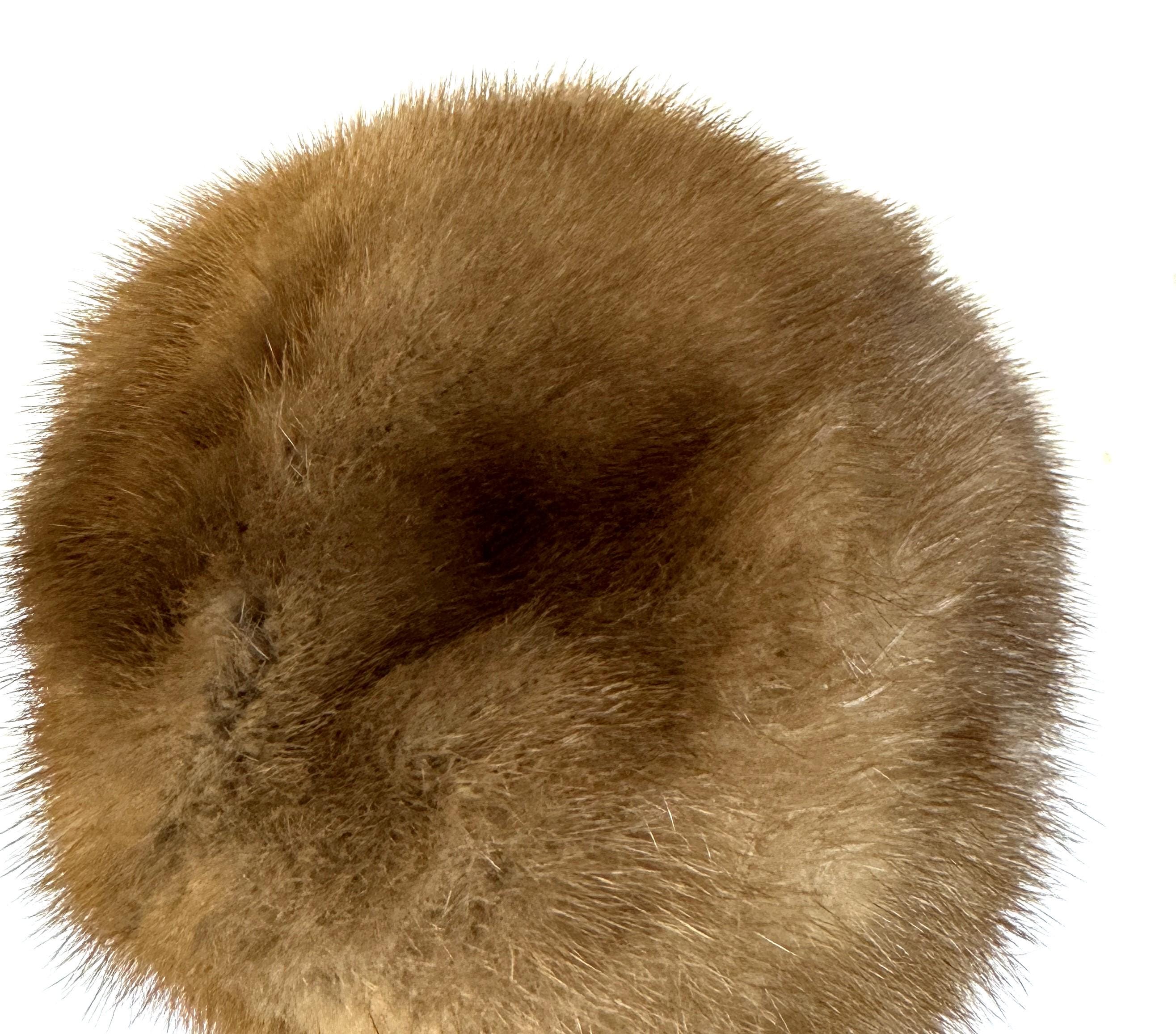 Vintage 60s 70s‎ Mink Fur Hat Danciger New York Tan/ Beige Mink Fur Beige Vintage Hats for Women for sale | eBay main image 2