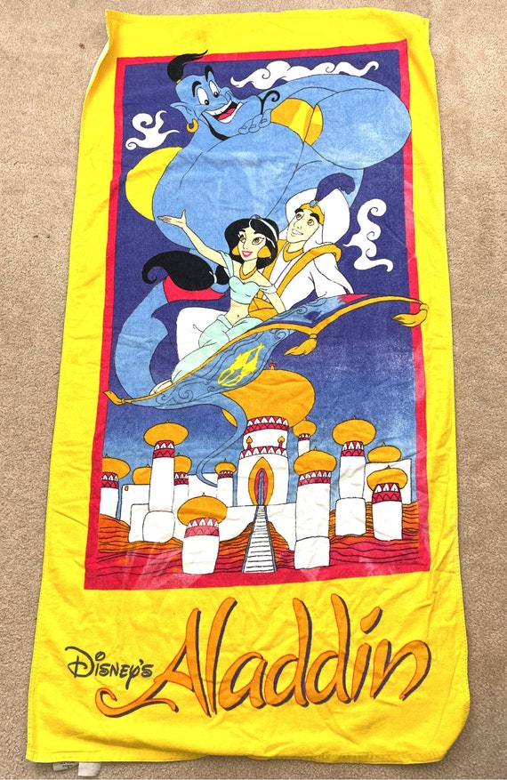 Vintage 1990s 90s Vtg Walt Disney Aladdin Towel Te