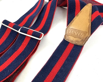 Vintage Wide Striped Levis Button Suspenders