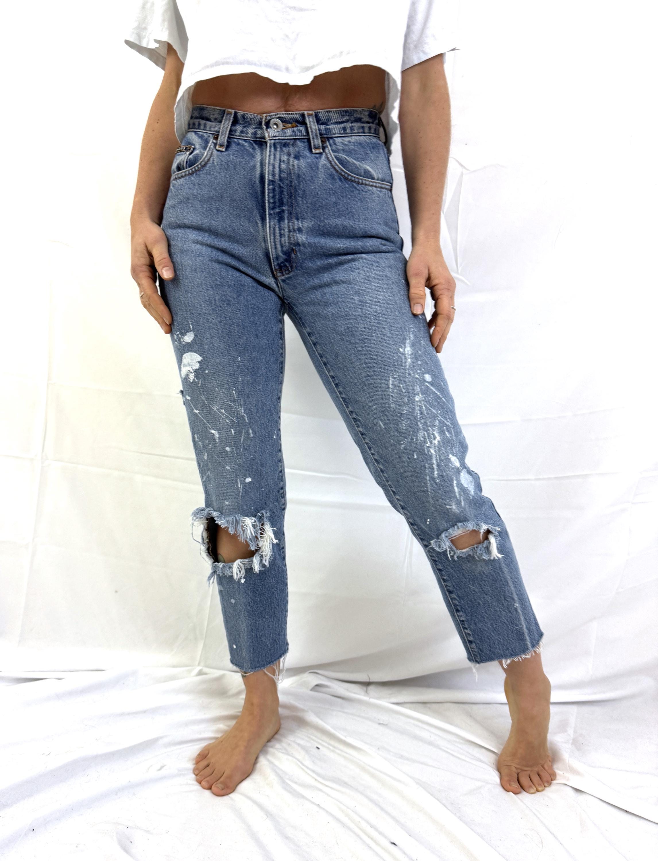 Vintage 90s 1990s DKNY Donna Karan New York NYC Distressed Denim 