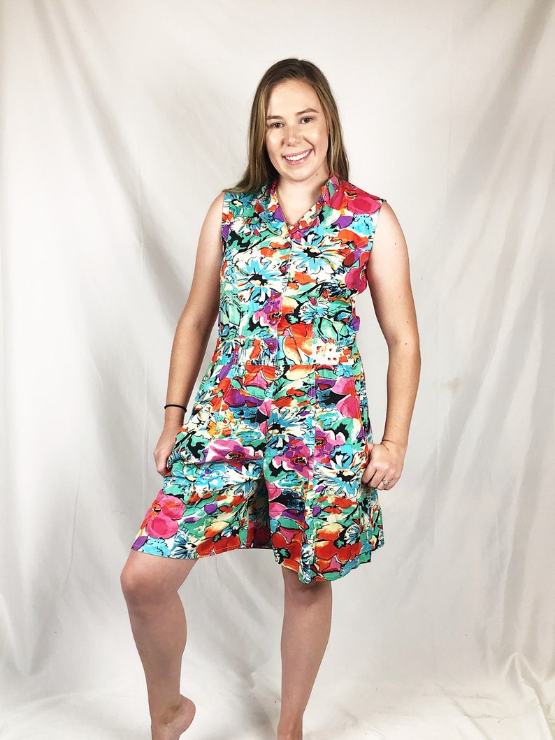 Cutest Vintage 90s Summer Access Floral Mini Romper NWT