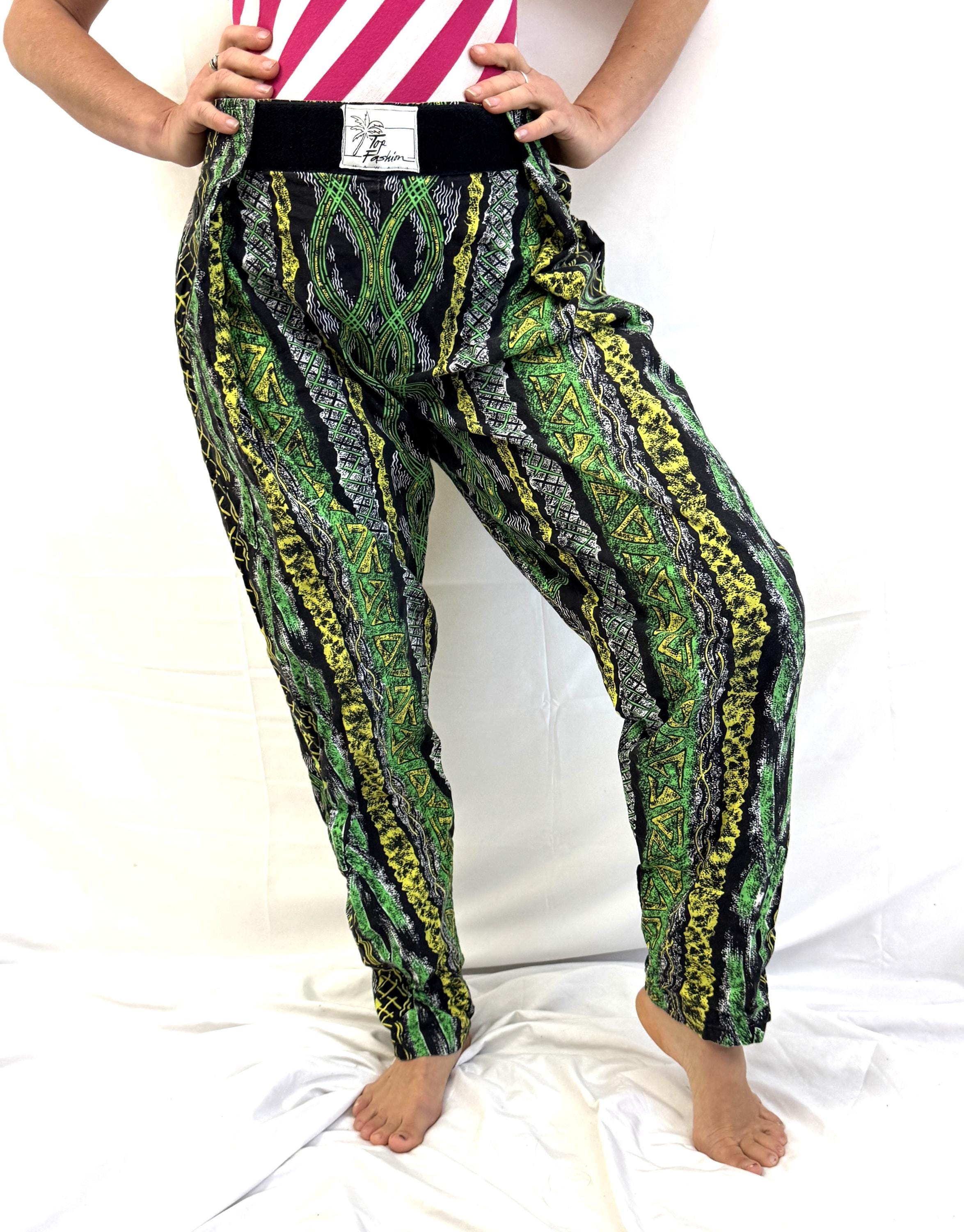 Vintage 80s 90s Neon WOW Hammer Time Harem Baggy Pants - Top