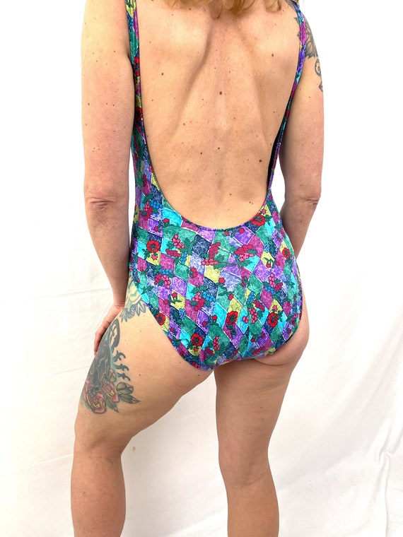 Vintage OP 1990s 90s Fun Neon Swimsuit - Ocean Pa… - image 6