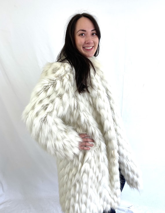 Vintage 1980s RARE Faux Fur FUN Swing Coat