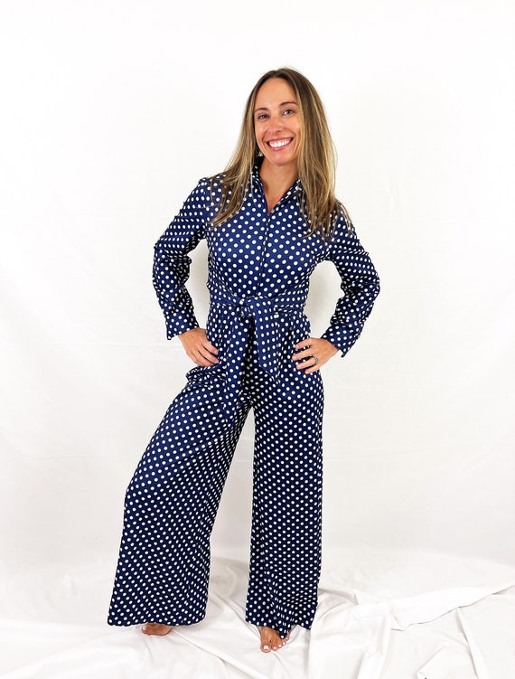 Fun Vintage 1970s Polka dot Jumpsuit - image 1