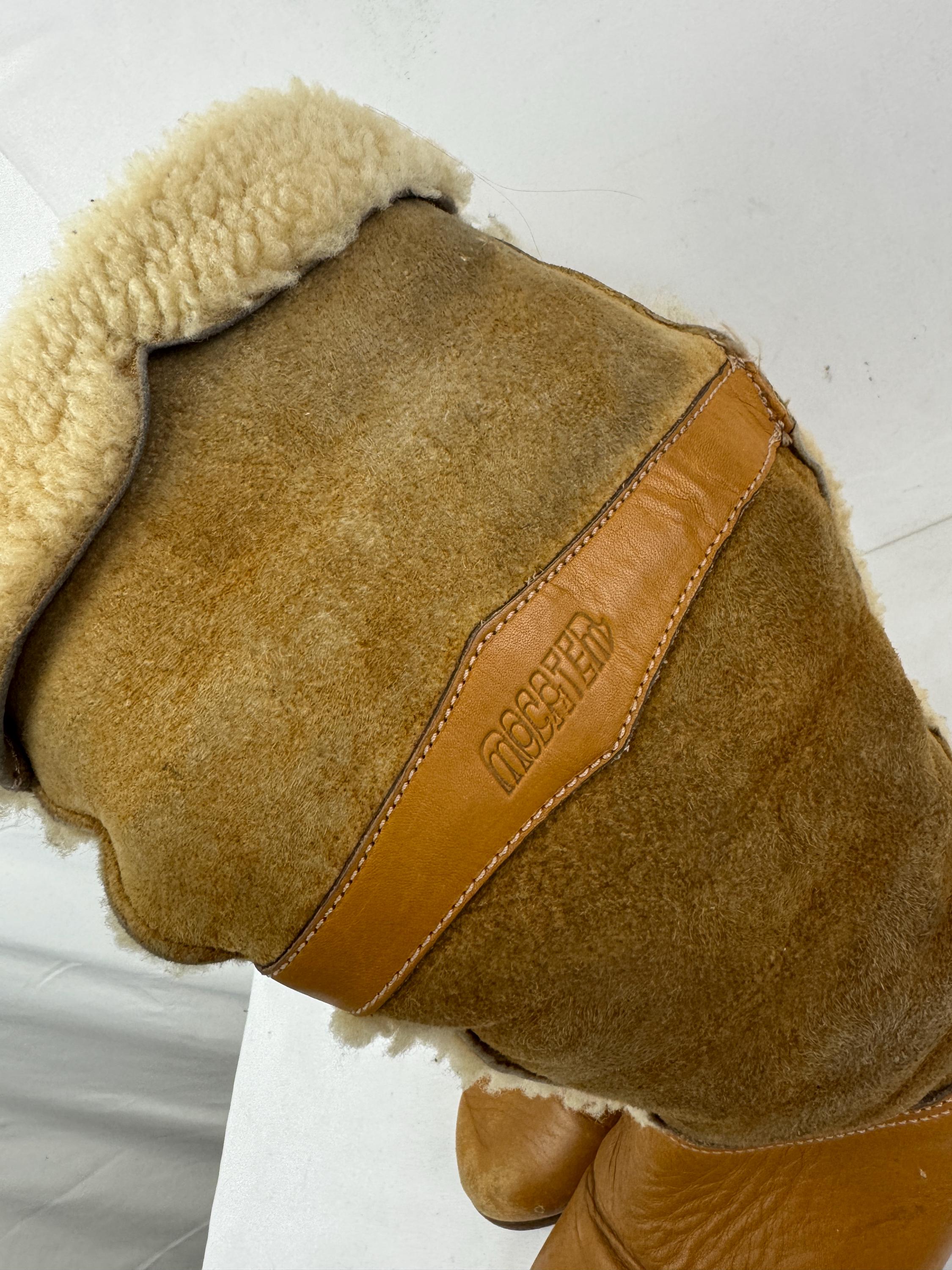 Vintage 70s 1970s RARE Shearling Suede Leather Tall Winter Boots ...