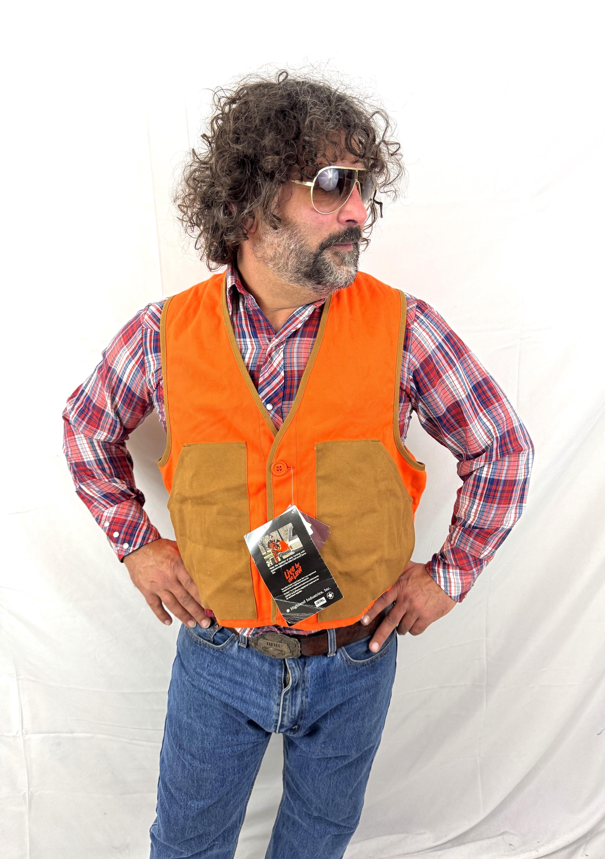 トップス 90s ORVIS hunting wool vest Vintage 90s 1990s Orvis Deer Buck Hunting Neon Orange Hi-vis Ten