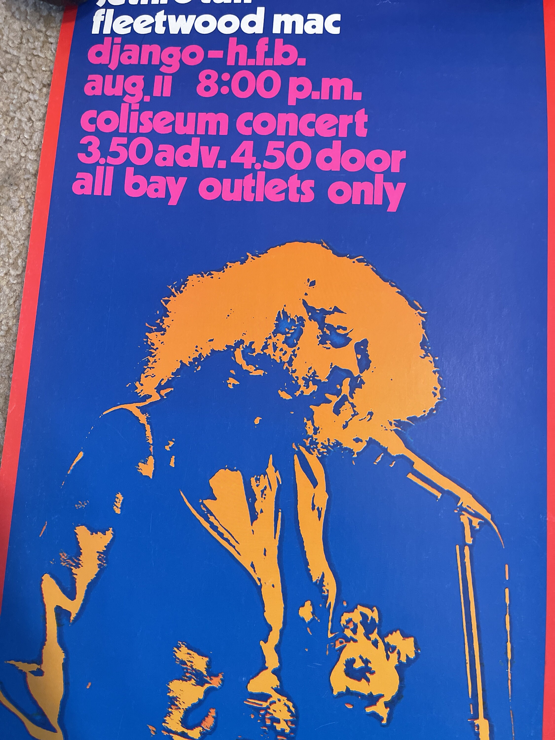 Vintage Jethro Tull Fleetwood Mac Vancouver Poster - Signed Bob