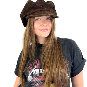 Costume National Brown Newsboy Beret Cabbie Fedora Hat