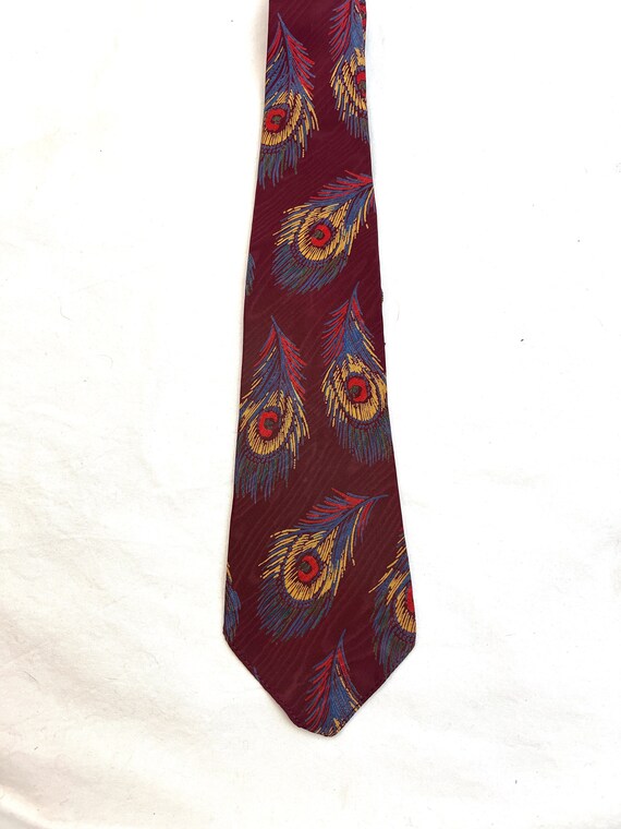 Vintage 40s 50s 1940s Rayon Necktie Tie - America… - image 4