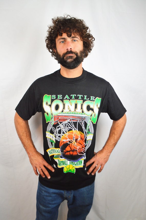 Vintage 1990s Seattle Supersonics NEON Sonics NBA
