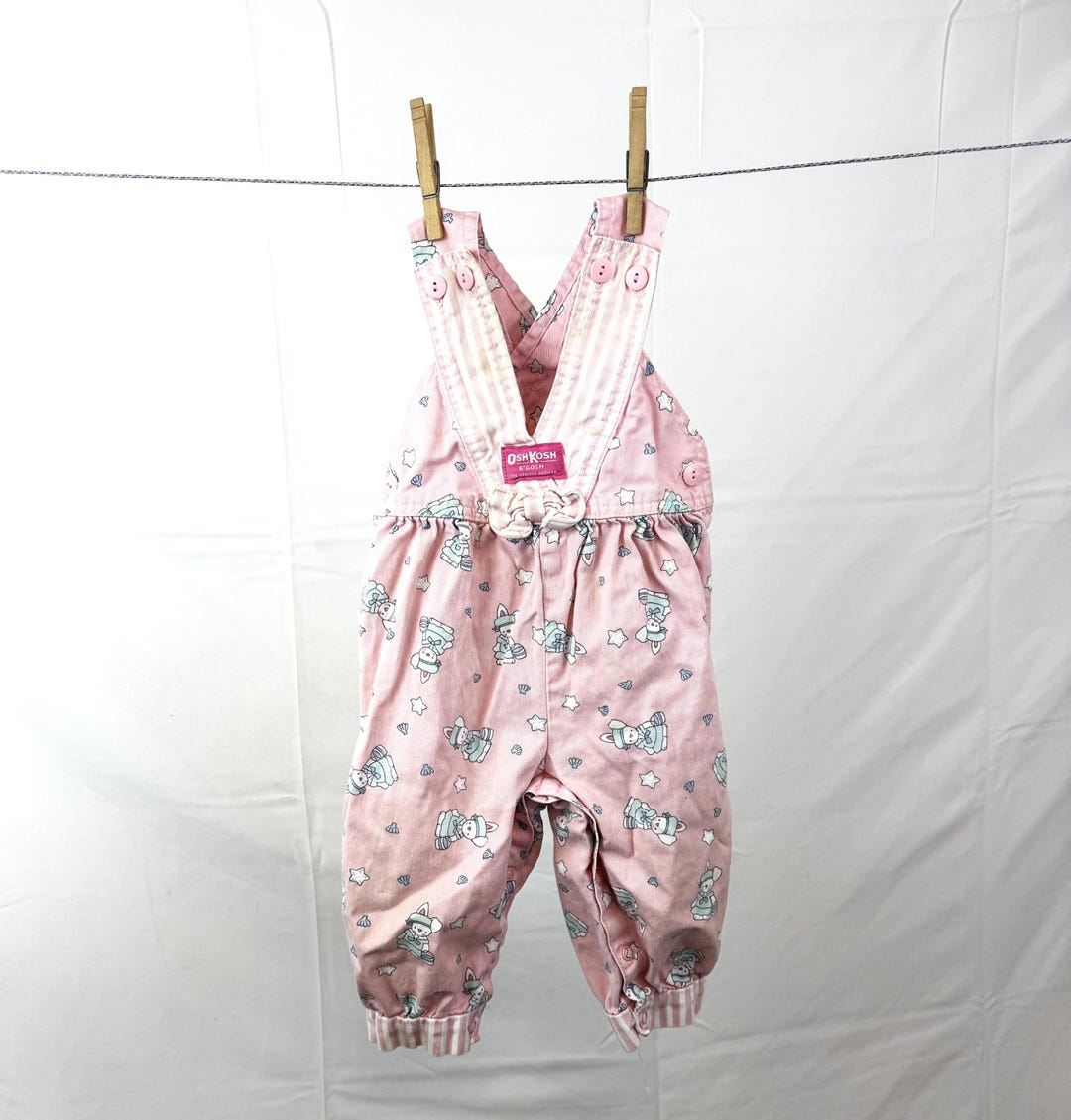 oshkosh コーデュロイ　USA製　80's ピンク Kids Vintage Rare Oshkosh B'gosh Pink Corduroy Printed