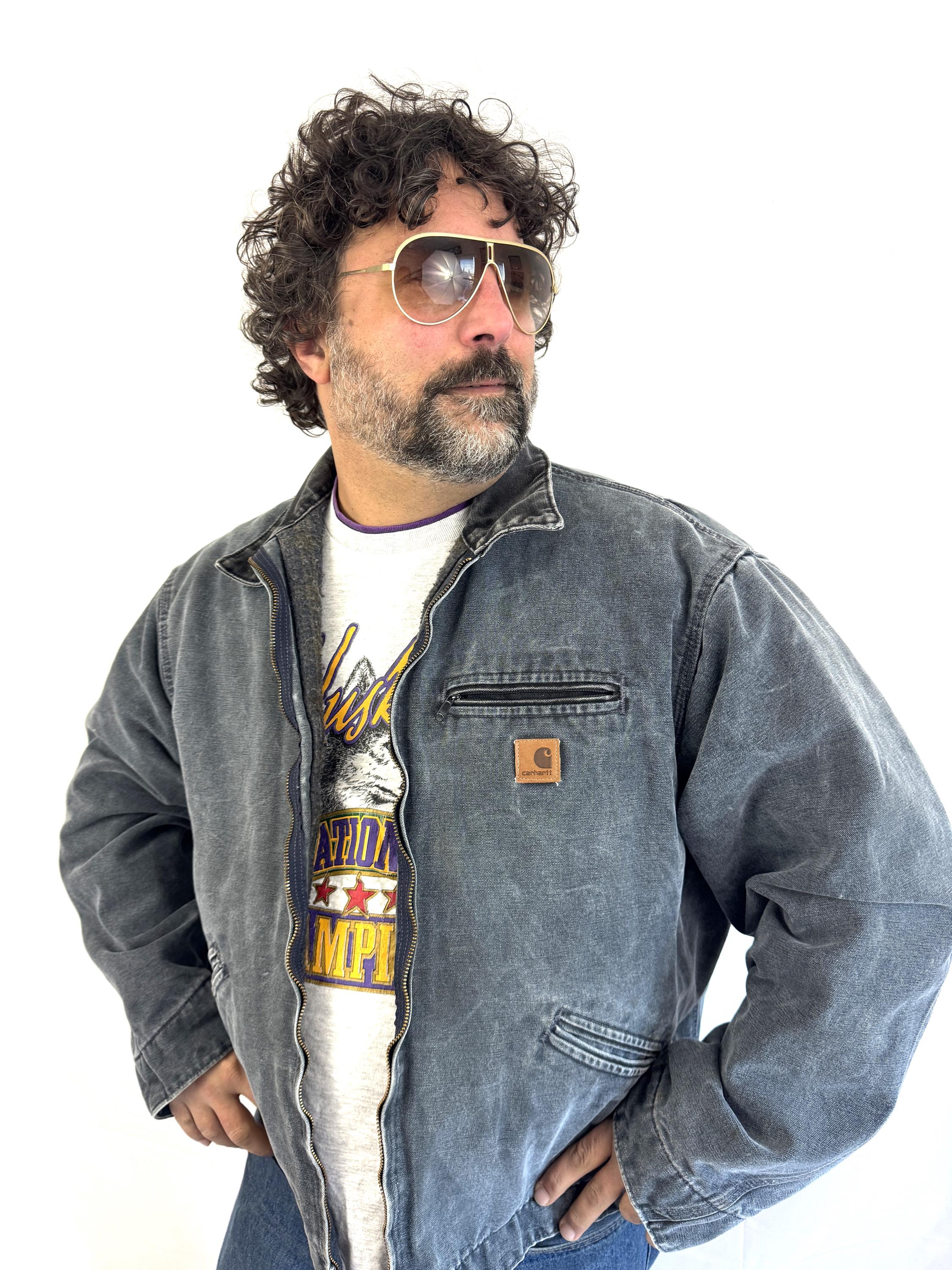 Vintage Carhartt XL Plus Detroit Gray Blanket Lined Jacket Coat