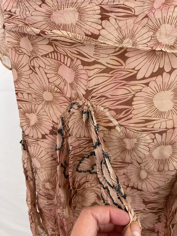 Vintage Silk Floral 1920s -1930s RARE Floral Dress - image 7