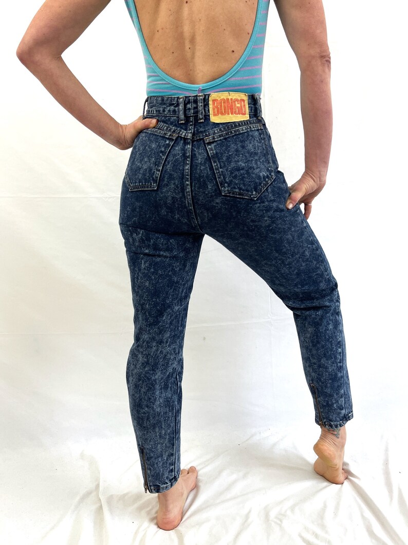 Vintage 80s 1980s Bongo ACID WASH Denim Zipper Ankle Jeans - Etsy