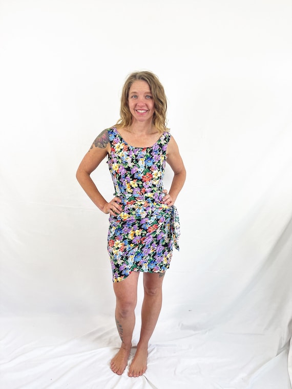 Vintage 80s Fun Floral Party Dress - Steppin' Out
