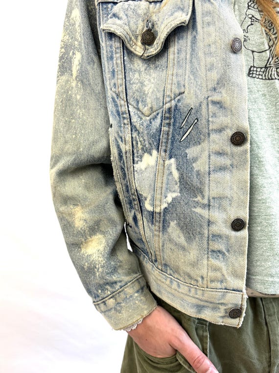 Vintage Distressed 1970s 80s Levis Denim Jean Jac… - image 4