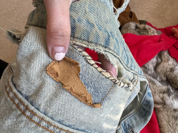 Vintage Distressed 1970s 80s Levis Denim Jean Jac… - image 10