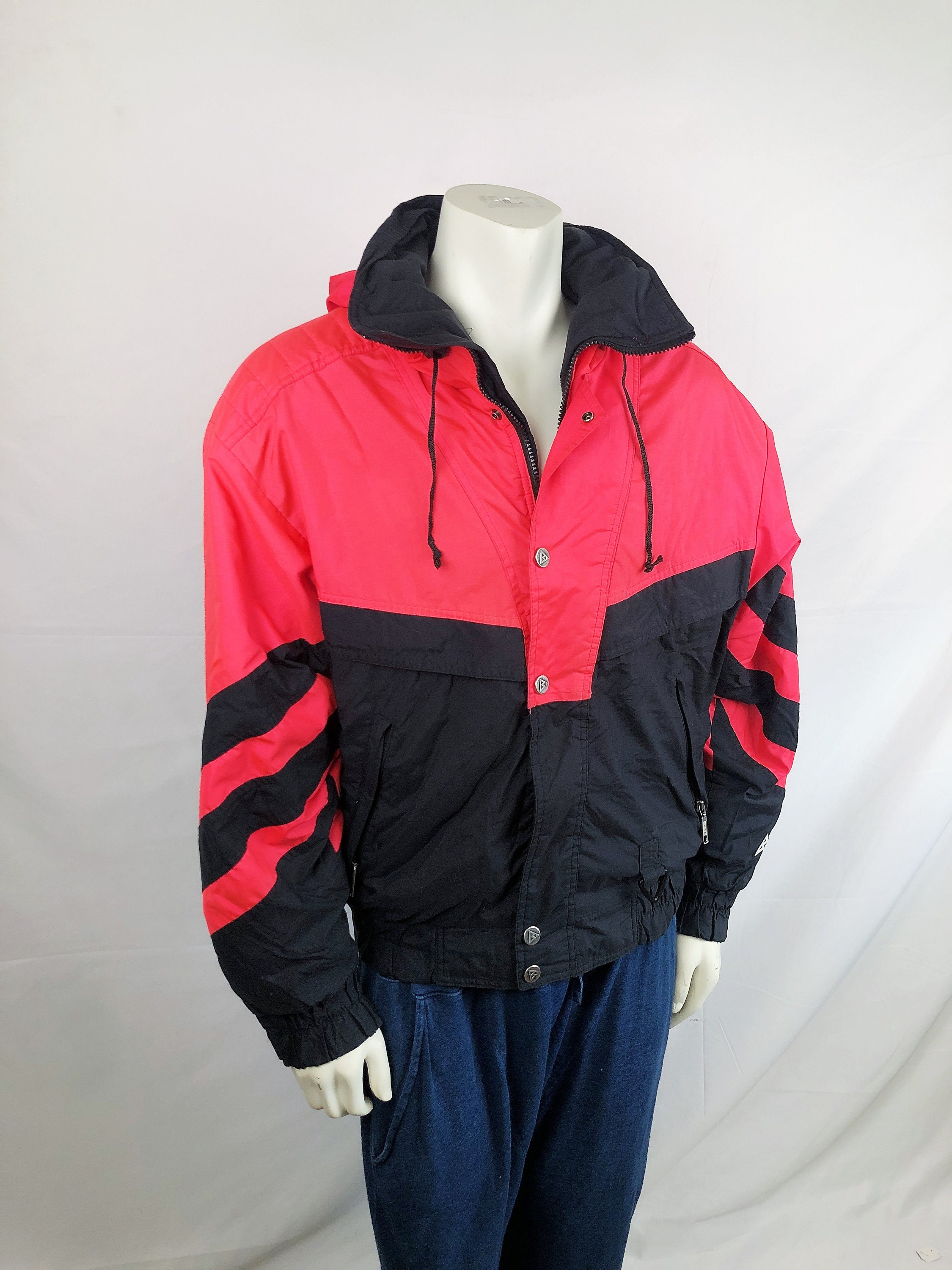 neon orange ski jacket