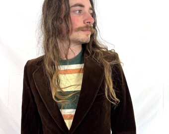 Traje vintage de YSL Yves Saint Laurent, chaqueta blazer de terciopelo marrón.