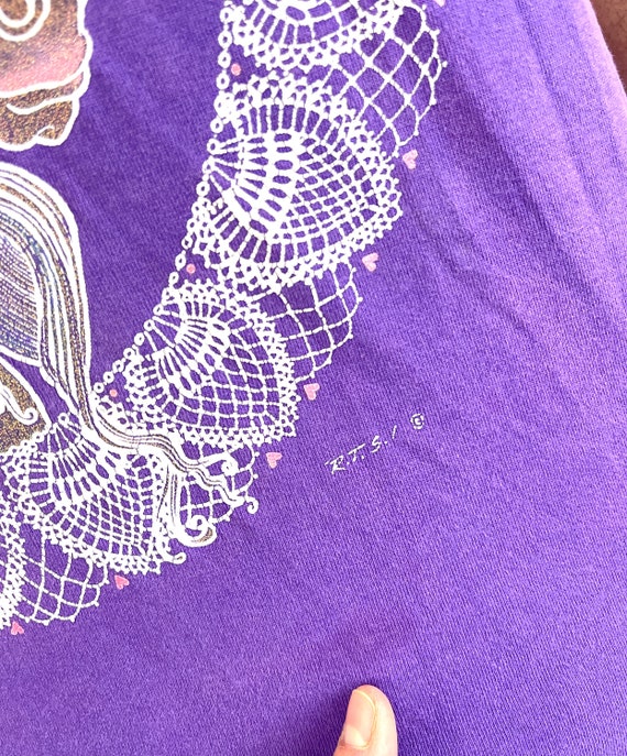 Vintage 80s 90s Unicorn Sparkles Purple Tee Shirt… - image 5