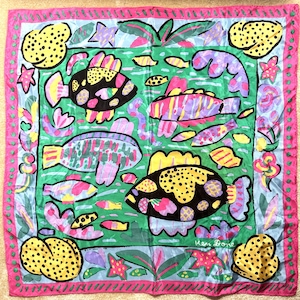 Vintage 1980s 80s 1985 Ken Done Silk Fish Print Scarf - Etsy