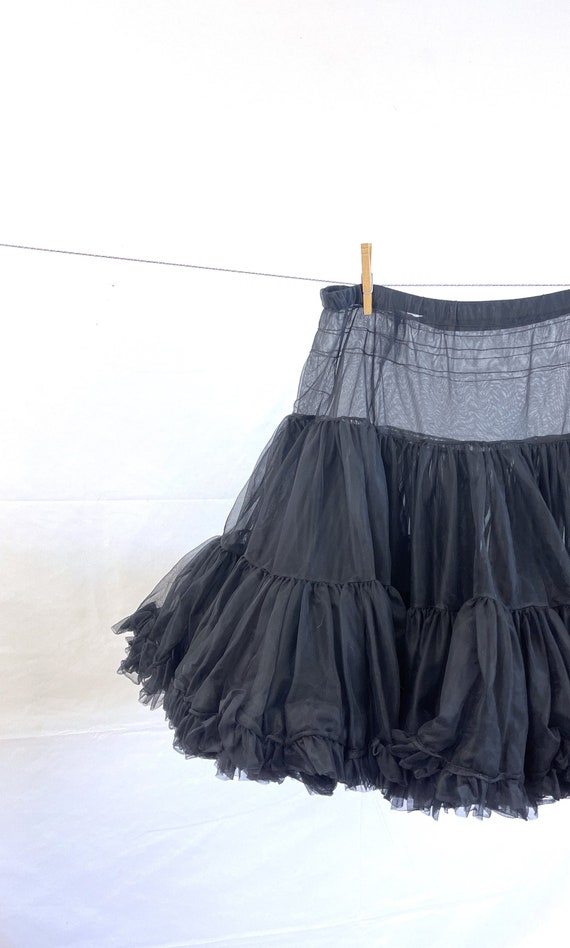 Vintage Black Square Dancing Petticoat Tutu Crinol