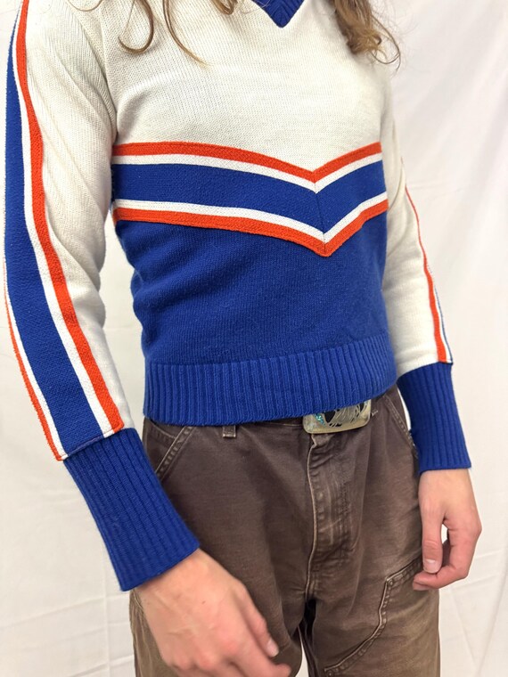 Vintage 1980s 80s Team Cheerleading Sweater - Kandel Knitting