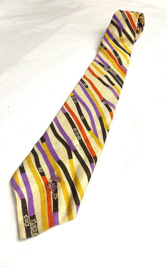 Vintage 60s 1960s Novelty Striped Necktie Tie - C… - image 2