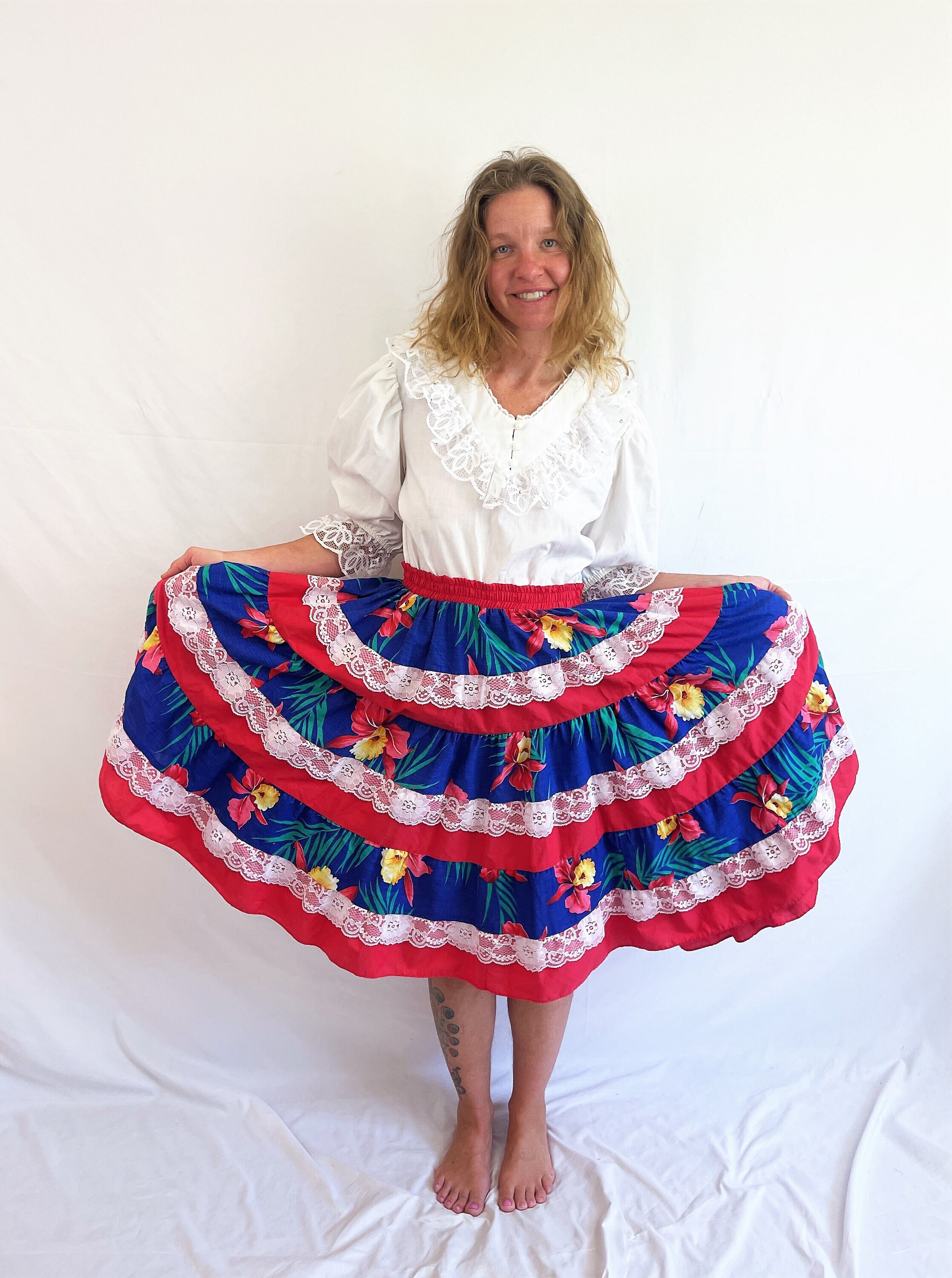 Vintage SUPER CUTE Square Dancing Dress Set Blouse and Skirt -  India