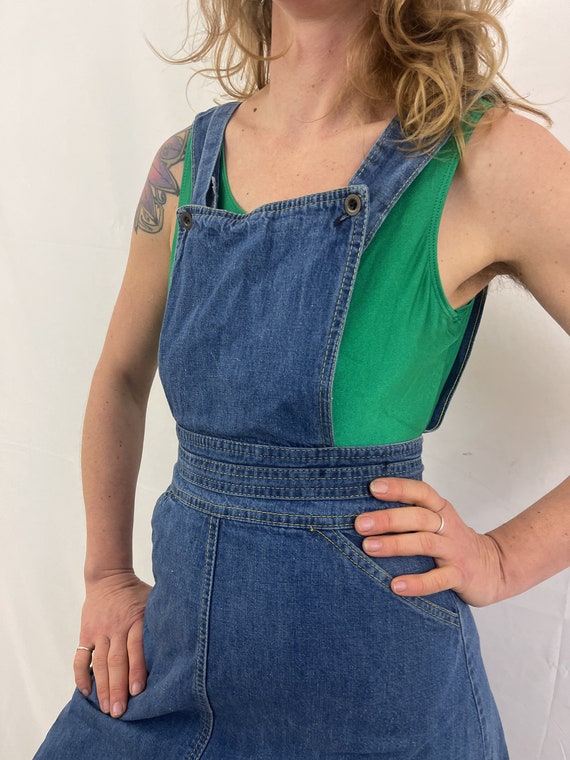 WOW Rare Vintage 1970s 70s Jumper Overalls Denim Summ… Gem